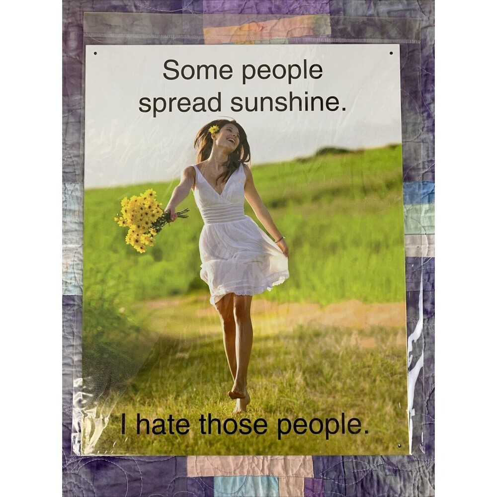 Some People Spread Sunshine I Hate those People 12.5x16 Funny Metal Sign Decor